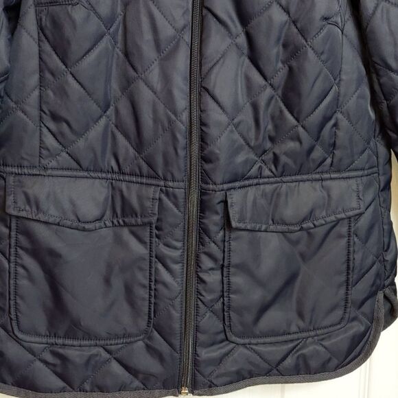 H&M L.O.G.G. Navy Quilted Jacket Sz 2 - Picture 3 of 9